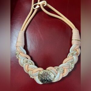 1970s-1980s vintage Braided Cord Belt gold tone Hook Closure EUC 27”+ elastic